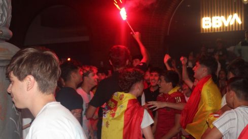 Celebración de la Eurocopa de España en León