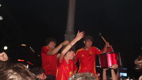 Celebración de la Eurocopa de España en León