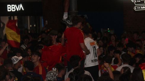 Celebración de la Eurocopa de España en León