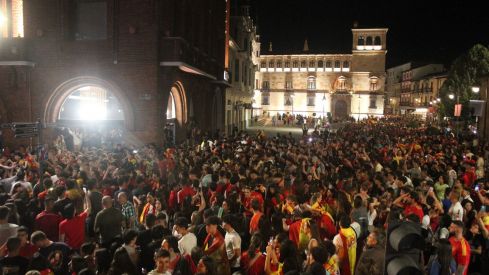Celebración de la Eurocopa de España en León