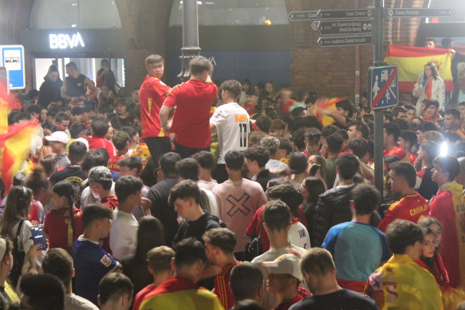 Celebración de la Eurocopa de España en León