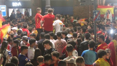 Celebración de la Eurocopa de España en León