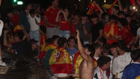 Celebración de la Eurocopa de España en León