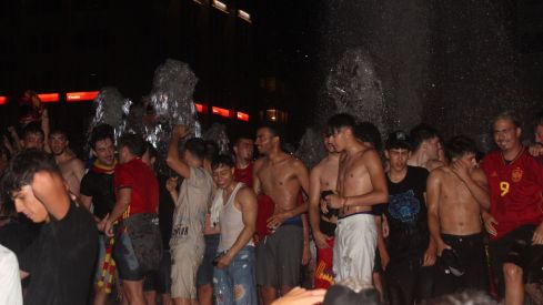 Celebración de la Eurocopa de España en León