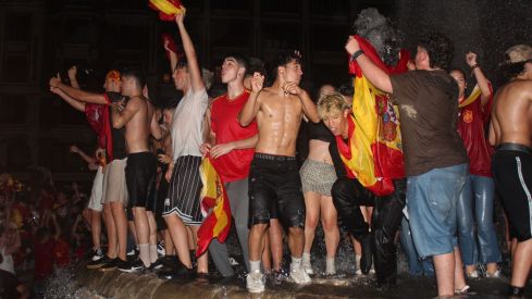 Celebración de la Eurocopa de España en León