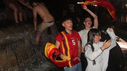 Celebración de la Eurocopa de España en León