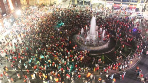 Celebración de la Eurocopa de España en León