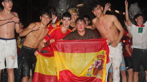 Celebración de la Eurocopa de España en León