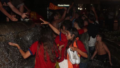 Celebración de la Eurocopa de España en León