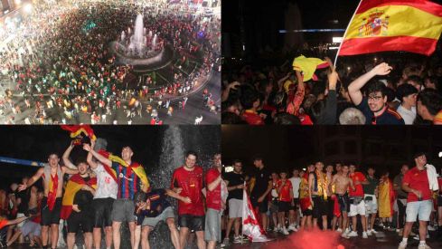 Celebración de la Eurocopa de España en León