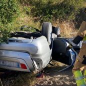 Un herido tras volcar su coche en la N-630 a la altura de Santa Lucía de Gordón (León) Un herido tras volcar su coche en la N-630 a la altura de Santa Lucía de Gordón (León)