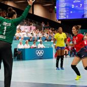 Mireya González en el partido ante Brasil| RTVE 