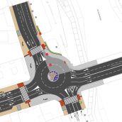 Las obras en la rotonda del Puente de los Leones de León obliga a cortar el tráfico dos días