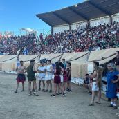 Los romanos se llevan el gato al agua en el Gran Circo Astur-Romano de Astorga Los romanos se llevan el gato al agua en el Gran Circo Astur-Romano de Astorga
