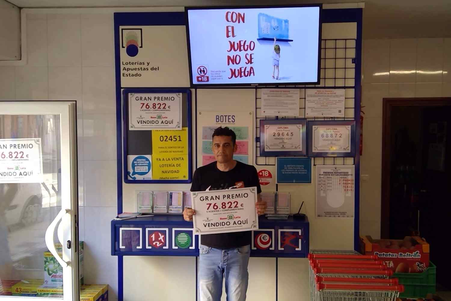 La BonoLoto deja parte de un segundo premio, dotado con 76.822 euros, en Villaobispo de las Regueras (León)