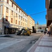 Trabajos de asfaltado en León