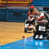 La leonesa Sara Aller compitiendo en boccia| Federación de Deporte Adaptado de Castilla y León
