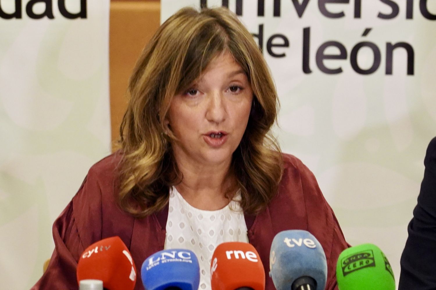 Nuria González en la presentación del curso 2024-25 de la Universidad de León