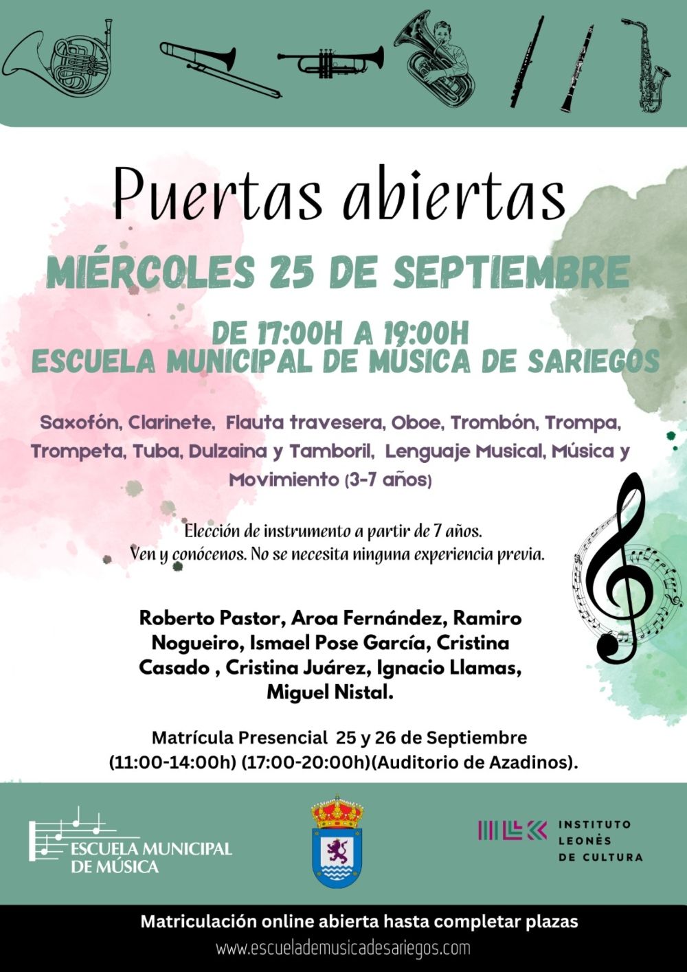 jornada de puertas abiertas Escuela Municipal de Música de Sariegos