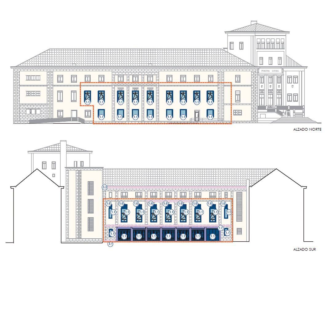 Plano de las obras de eficiencia energética en el CHF | Ayuntamiento de León