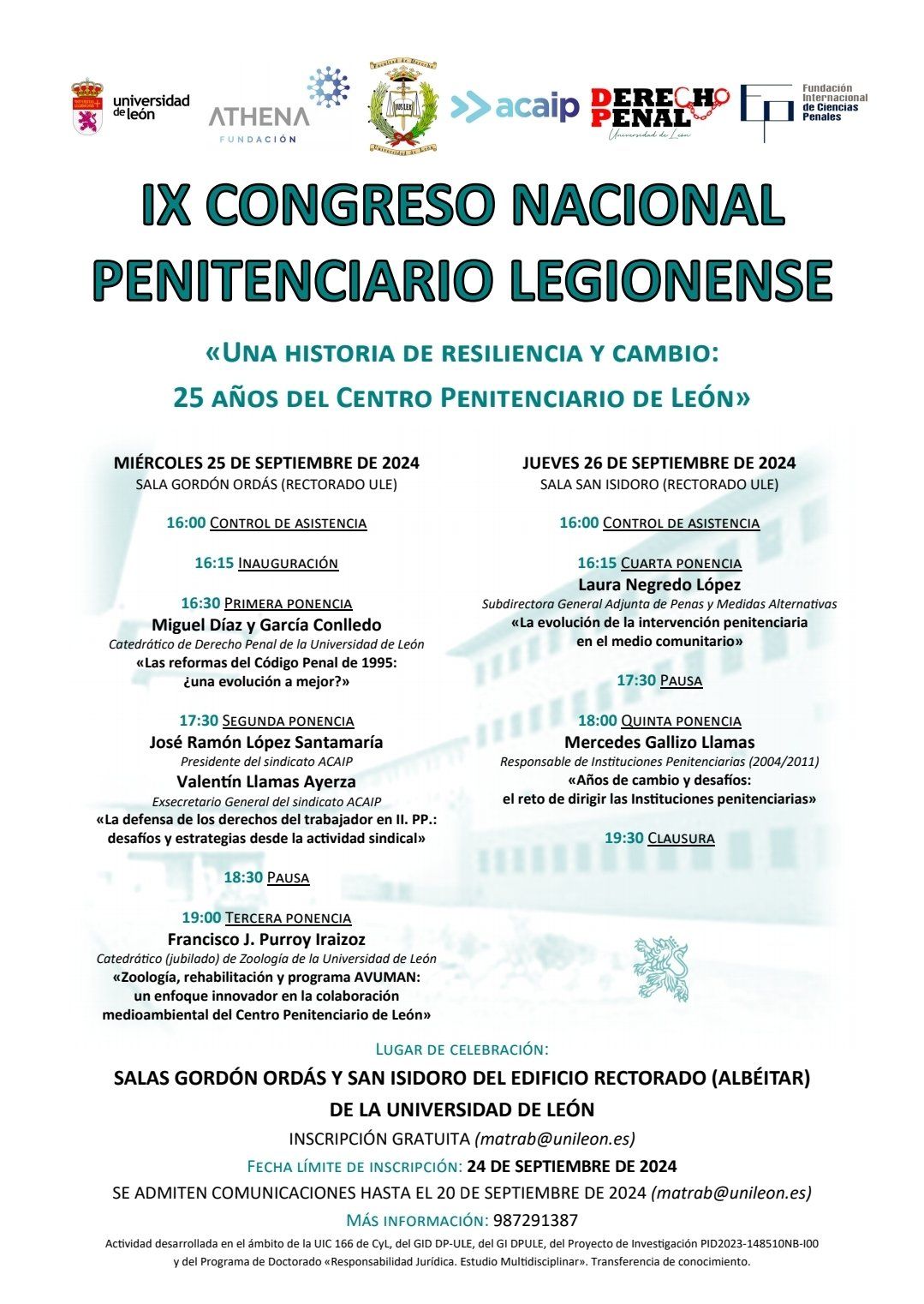 IX Congreso Nacional Penitenciario Legionense