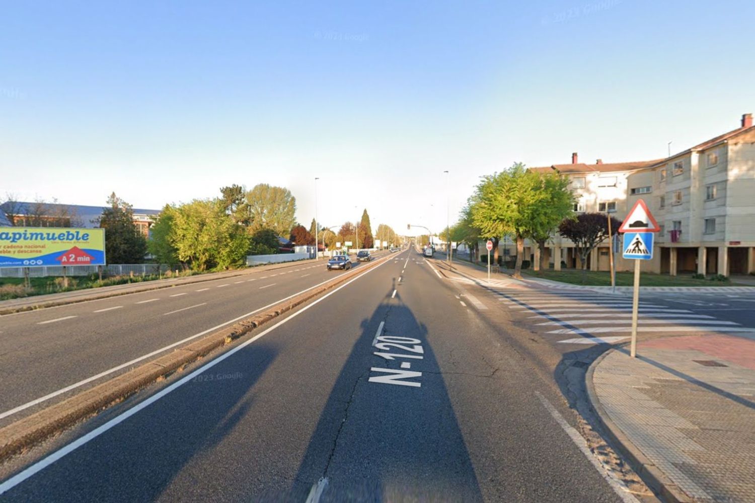 Corte de tráfico en la avenida Portugal en León por obras del carril bici