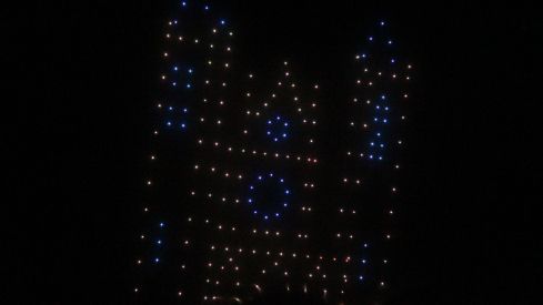 Espectáculo de drones y fuegos artificiales en las fiestas de San Froilán de León