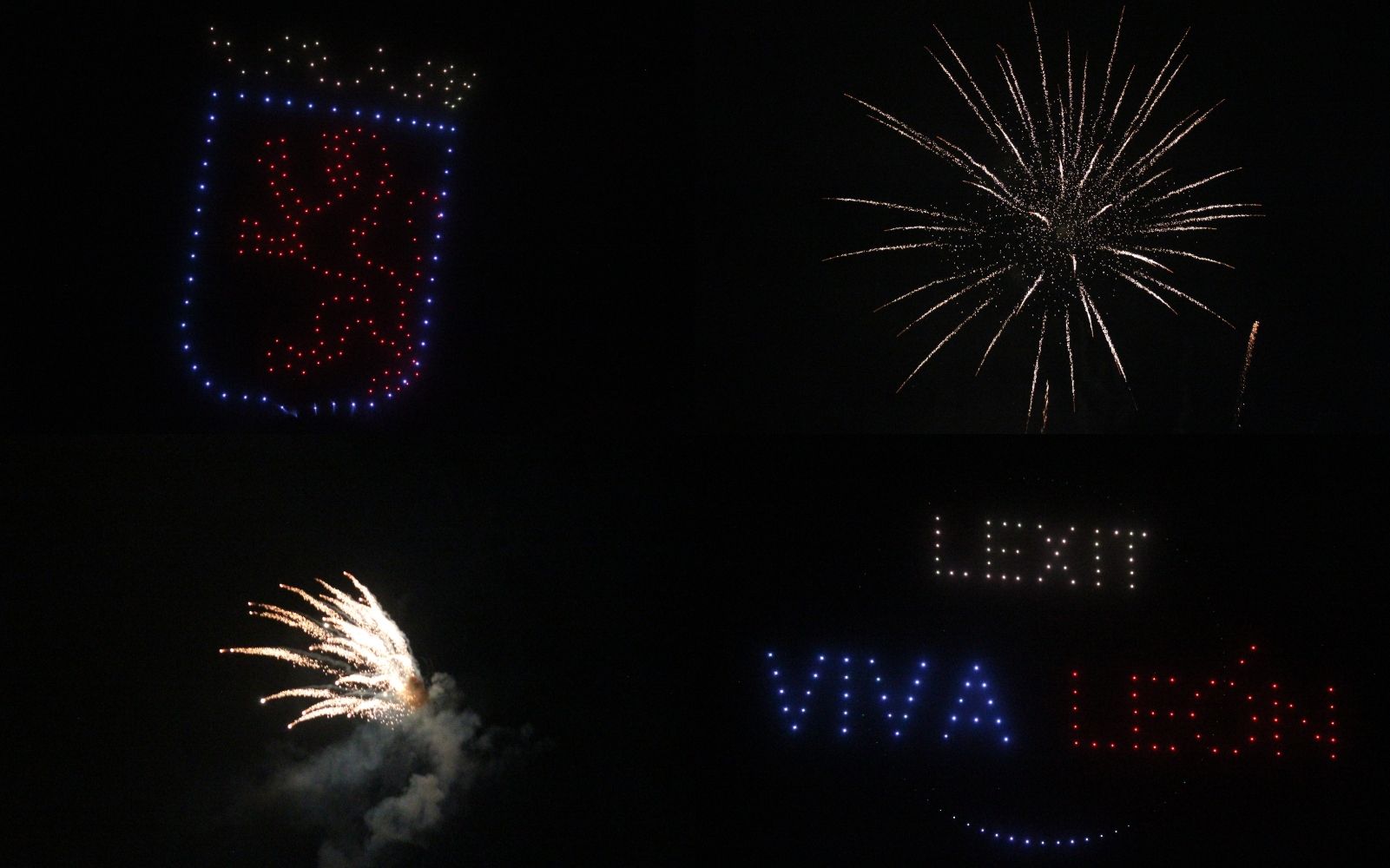 Espectáculo de drones y fuegos artificiales en las fiestas de San Froilán de León