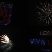 Espectáculo de drones y fuegos artificiales en las fiestas de San Froilán de León