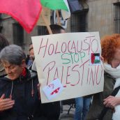 Concentración por el aniversario del conflitco entre Israel y Palestina en Gaza