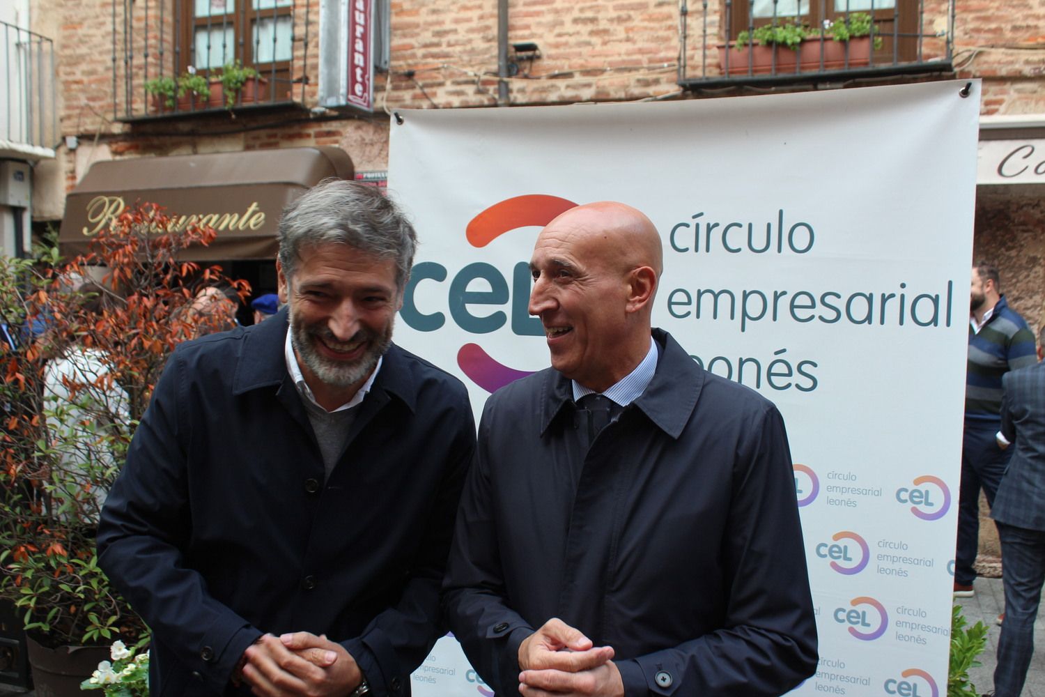 Julio César Álvarez y José Antonio Diez antes del encuentro empresarial del CEL con el alcalde de León