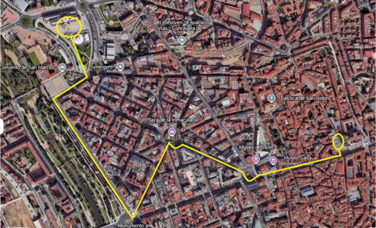 Mapa itinerario del recorrido de la manifestación contra al violencia de género  ‘Por la supervivencia de todas, plantamos cara’