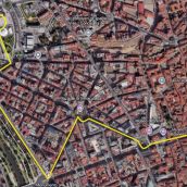 Mapa itinerario del recorrido de la manifestación contra al violencia de género  ‘Por la supervivencia de todas, plantamos cara’