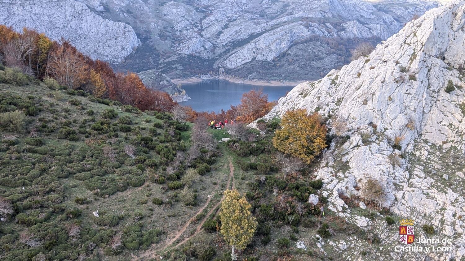 Rescatada una mujer 65 años tras sufrir una caída en el Pico Gilbo en Riaño (León)