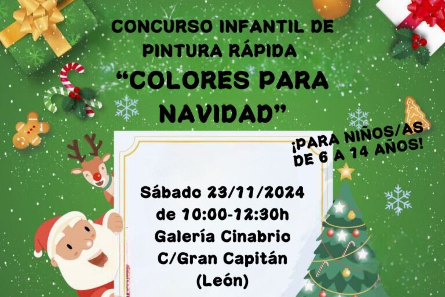 El CEL y la Galería Cinabrio lanzan el concurso infantil de pintura rápida ‘Colores para Navidad’