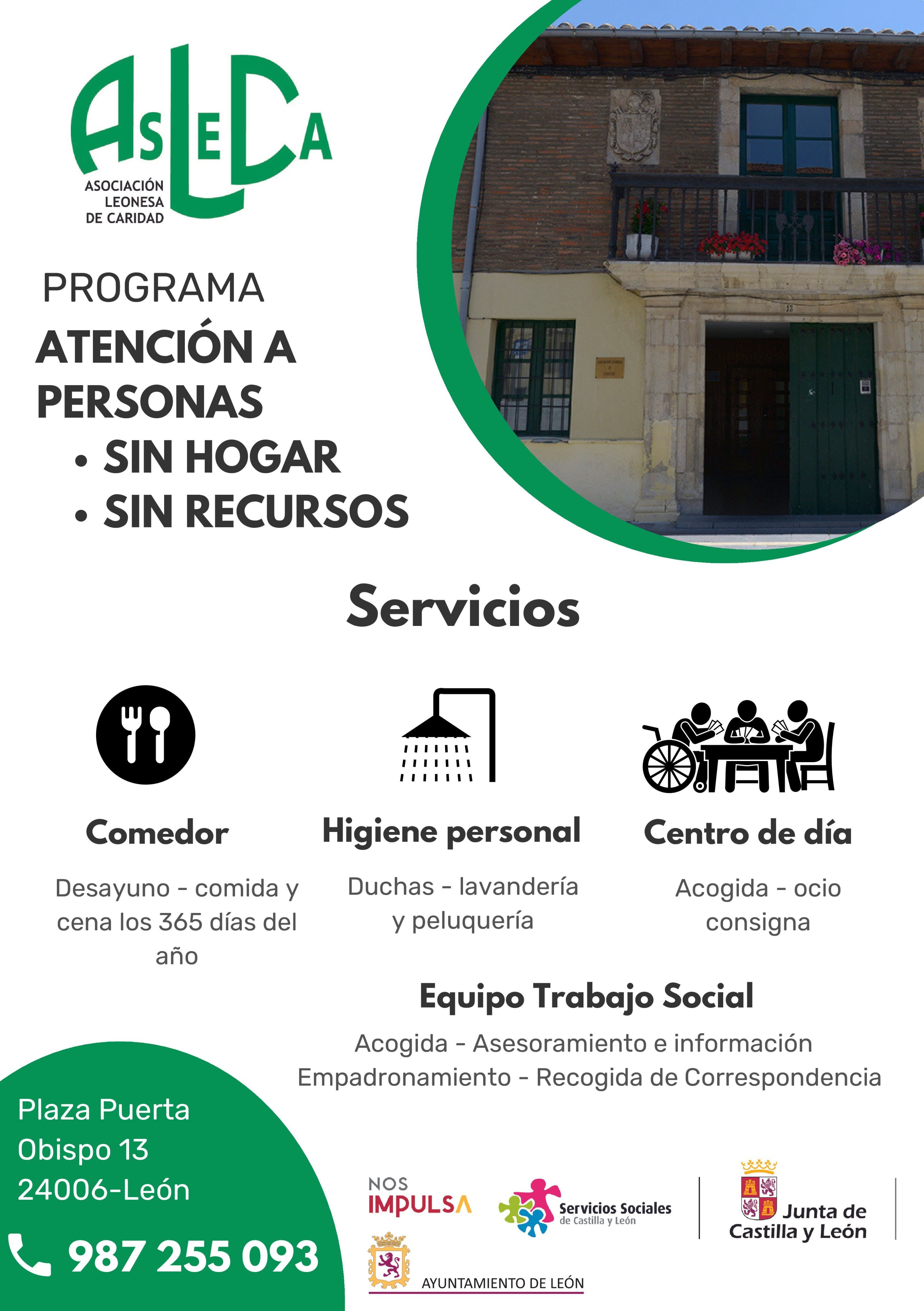 Cartel de Asleca, comedor social