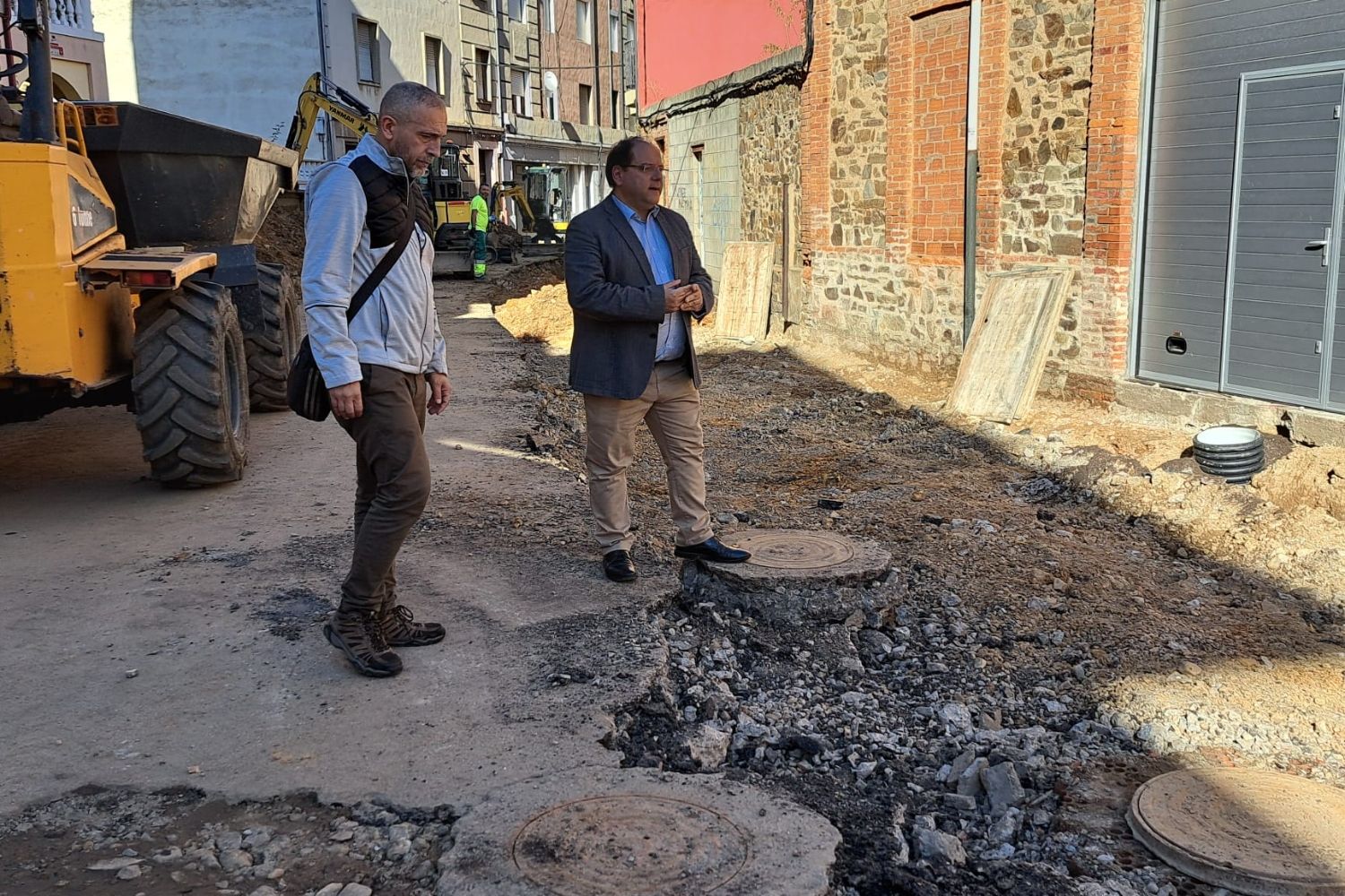 Obras en la Calle Progreso de La Bañeza