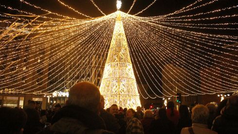 Encendido de las luces de Navidad en León