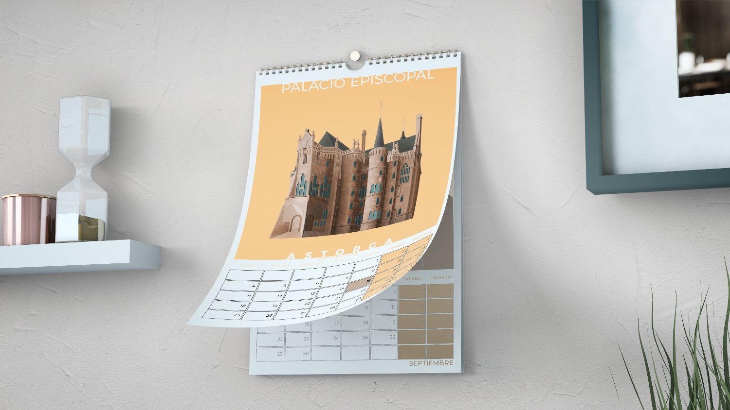 Ilustración del Palacio Episcopal de Astorga en el 'Calendario Leonés'