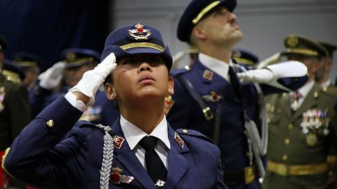 Festividad de Nuestra Señora de Loreto y jura de bandera en la Academia Básica del Aire y del Espacio de La Virgen del Camino (León) | Peio García (ICAL)