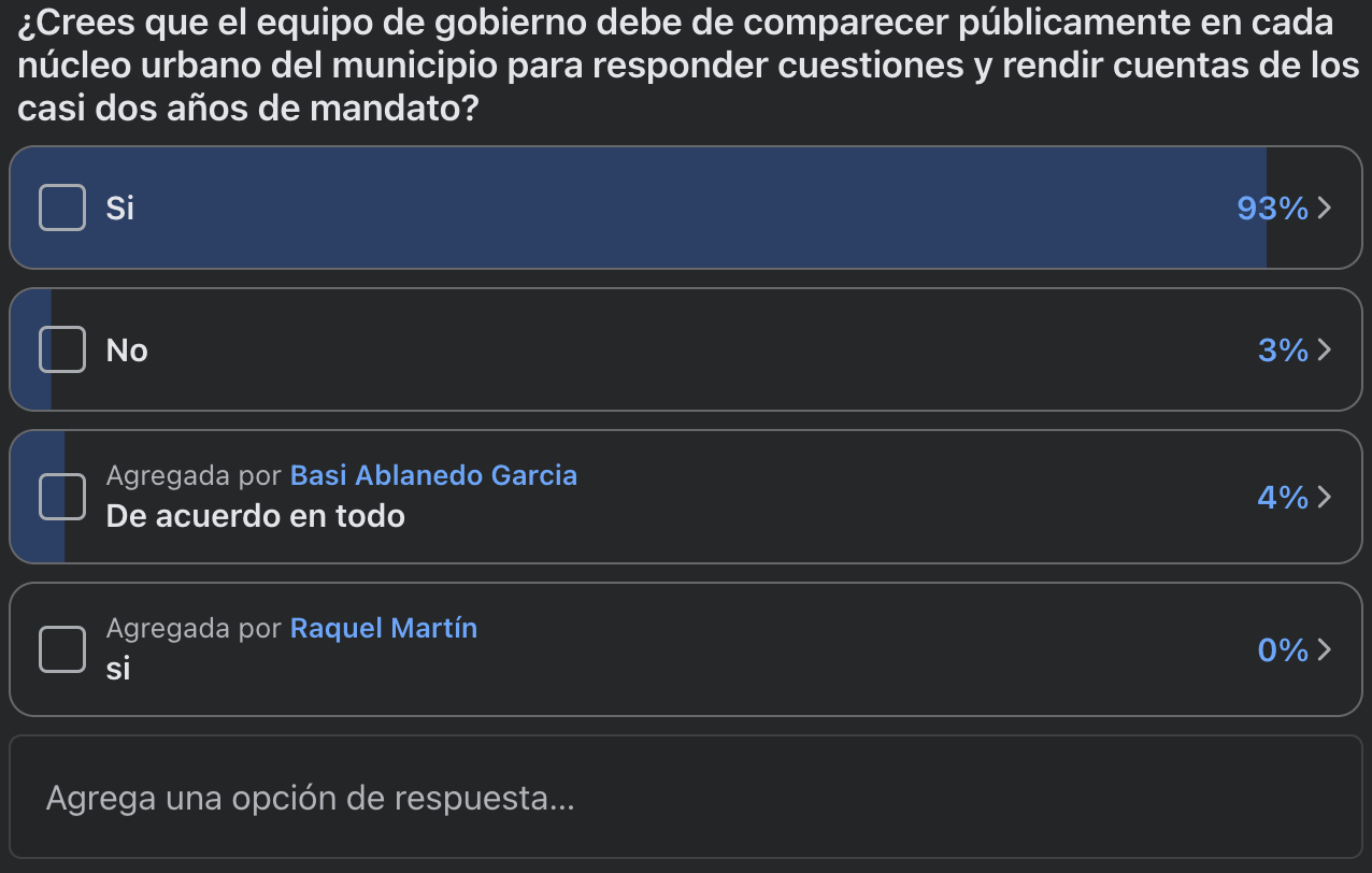 Encuesta ciudadana comenzada en Facebook Encuesta ciudadana comenzada en Facebook