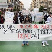 El IES García Bellido recorre León para reclamar mejoras en las condiciones del centro | Peio García / ICAL