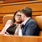 Ana Sánchez y Diego Moreno en las Cortes de Castilla y León Ana Sánchez y Diego Moreno en las Cortes de Castilla y León