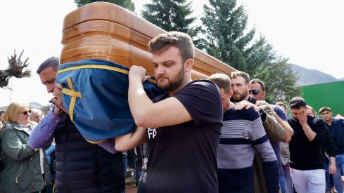 Funeral de los mineros fallecidos en Villablino | Foto: Campillo, ICAL