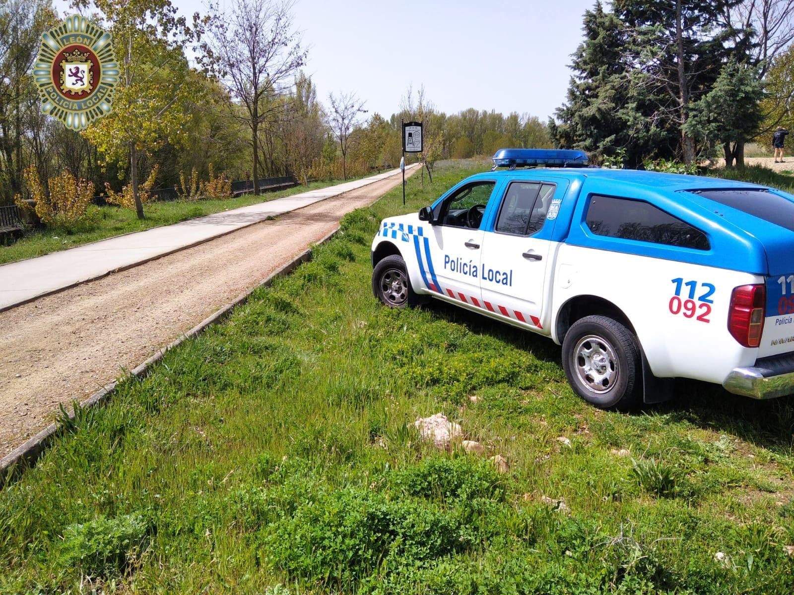 Imagen de la Policía Local de León en el lugar del rescate