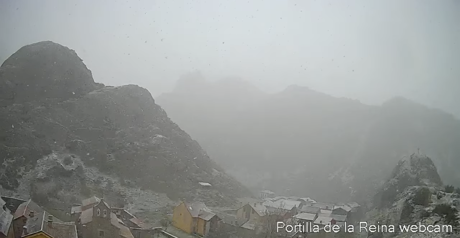 Nevada en Portilla de la Reina en la provincia de León