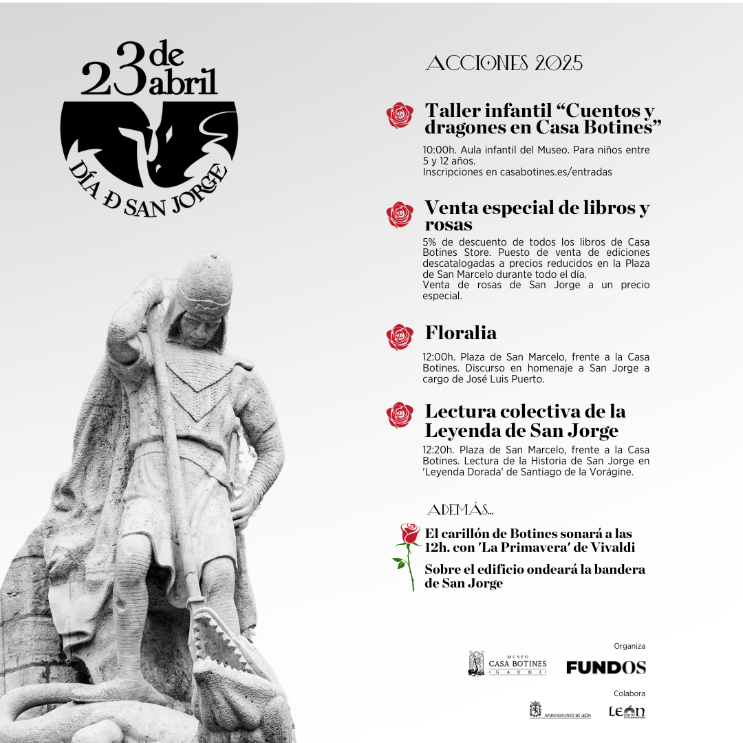 Cartel de la programación para la festividad de San Jorge organizado por el Museo Casa Botines