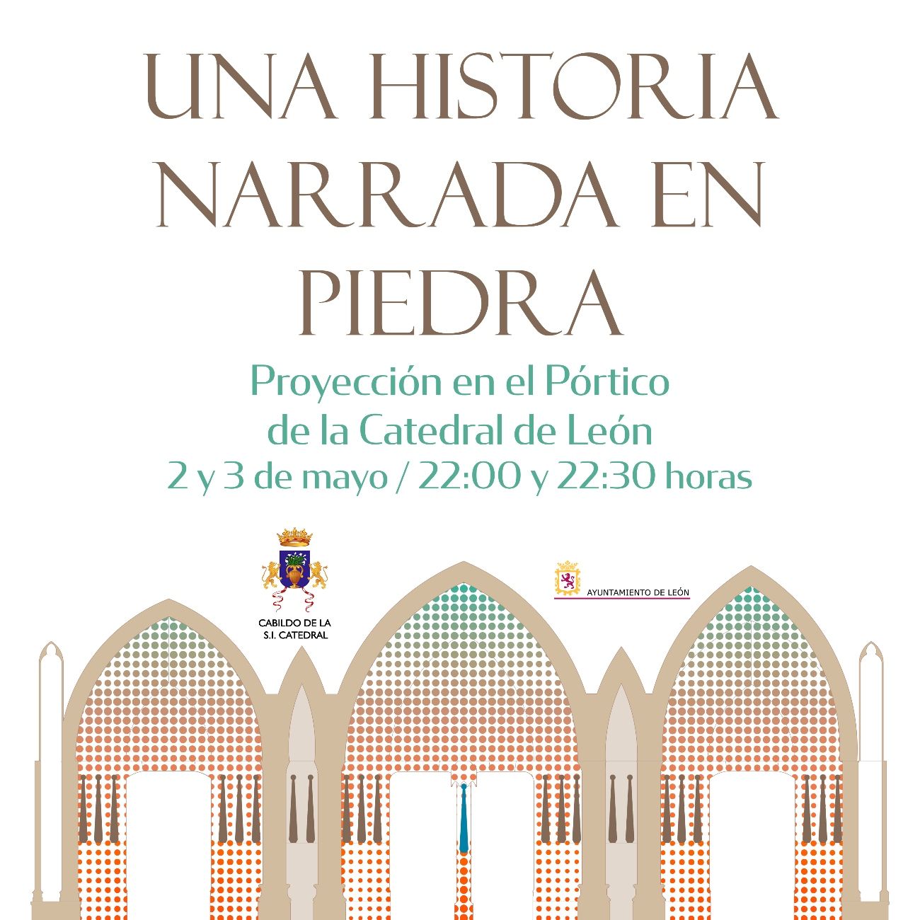 Cartel de las Proyecciones 3D en la Catedral de León