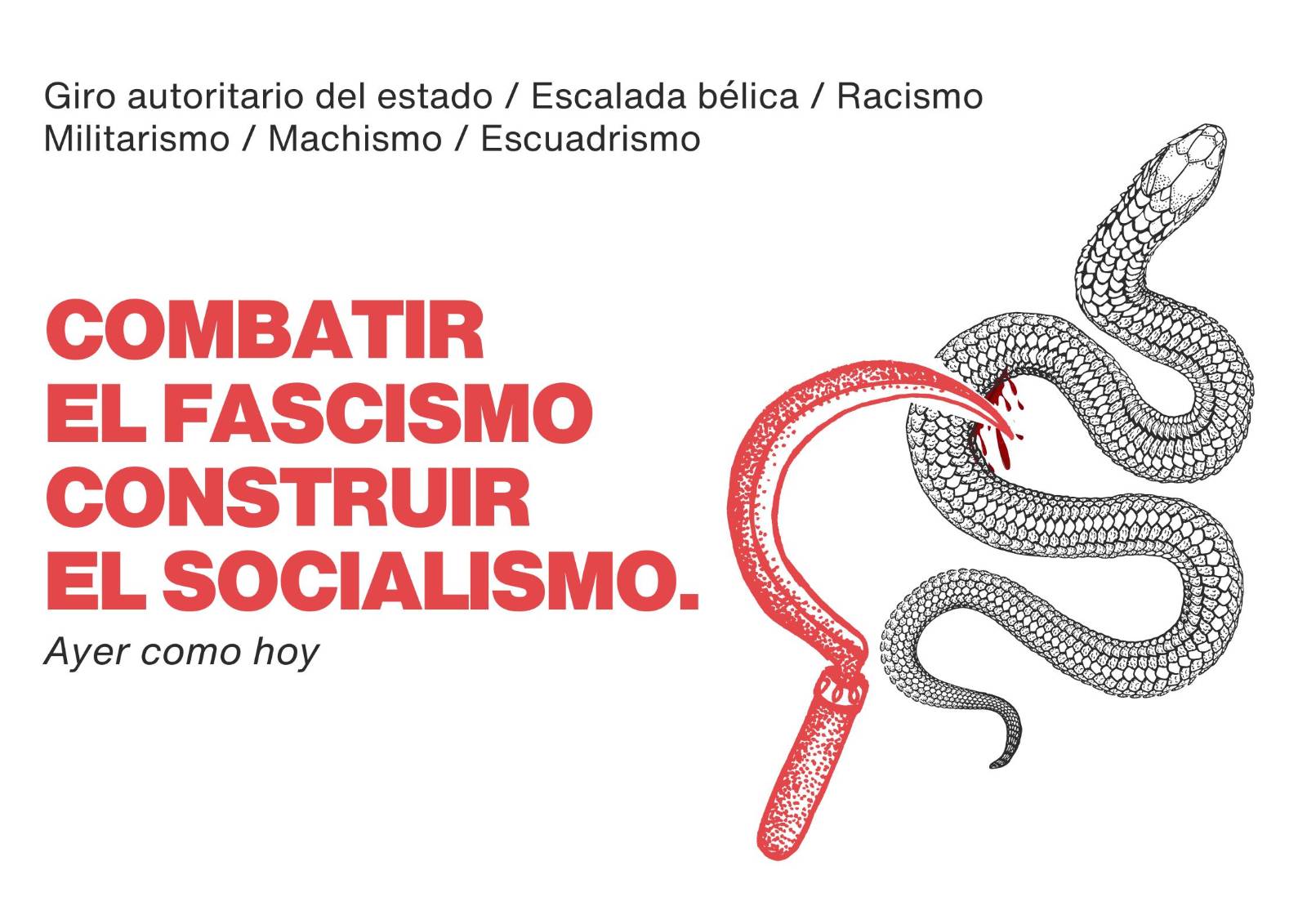 Cartel de la jornada organizada por el Partido Obrero Reunificado y la Coordinadora Juvenil Socialista