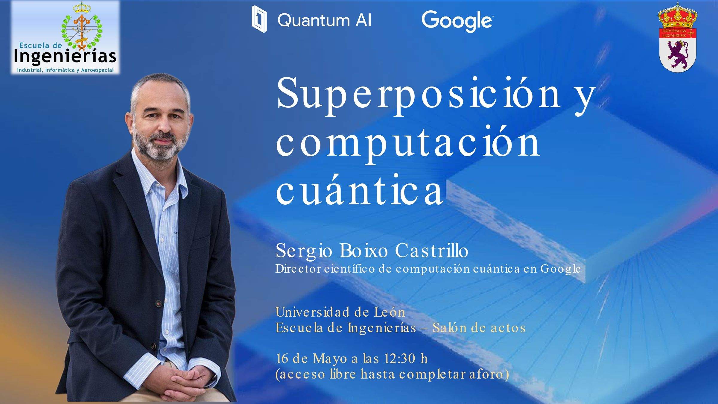 Cartel de la conferencia de Sergio Boixo en la ULE